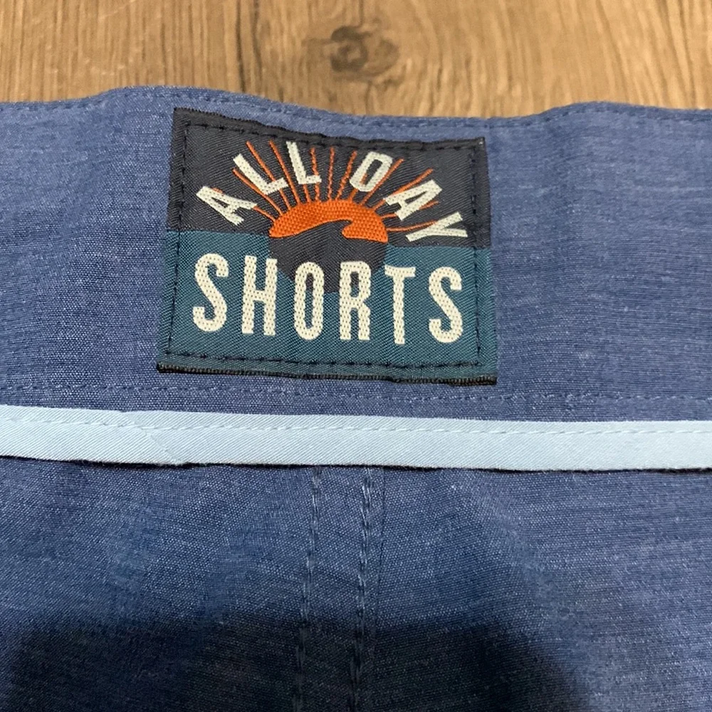 Faherty Men’s All Day Shorts Blue Zip Fly Size 38